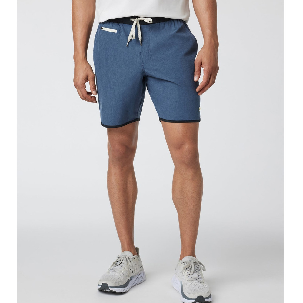 VUORI Banks Short Unlined 7" Azure Linen Texture M
